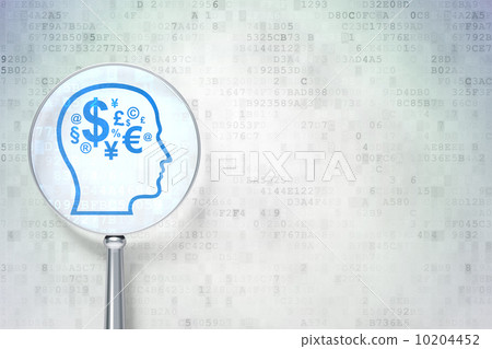 Education concept: Finance Symbol with optical glass on digital Education concept: Finance Symbol with optical glass on digital 10204452