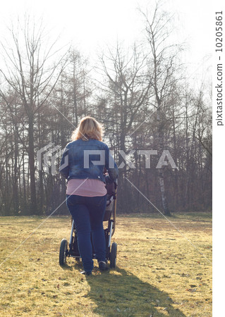 Mother is walking with the pram Mother is walking with the pram 10205861