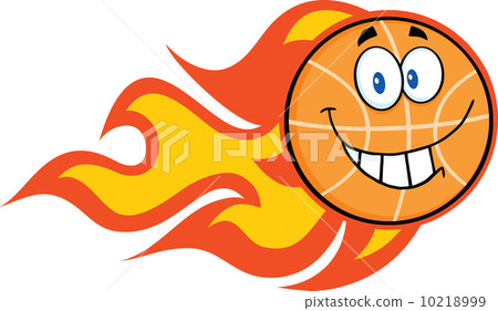 Smiling Flaming Basketball Cartoon Character Smiling Flaming Basketball Cartoon Character 10218999