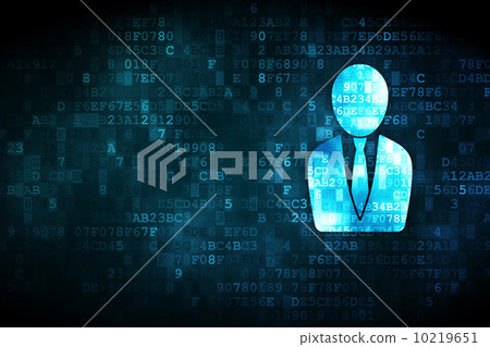 Advertising concept: Business Man on digital background 10219651
