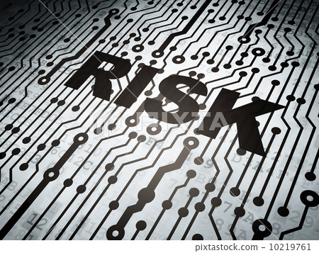 Finance concept: circuit board with Risk Finance concept: circuit board with Risk 10219761