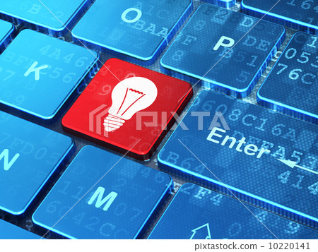 Business concept: Light Bulb on computer keyboard background Business concept: Light Bulb on computer keyboard background 10220141