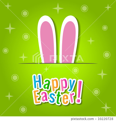 Happy Easter greeting card with bunny ears. 10220728