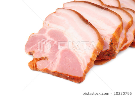 Meat sliced isolated on white background 10220796