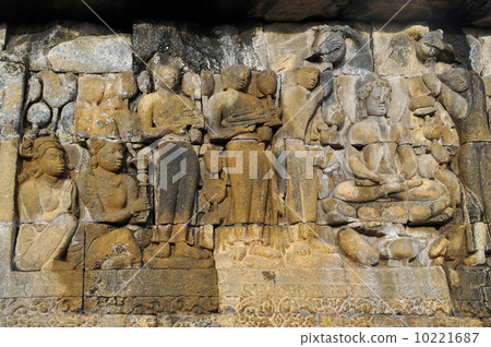 Bas-Relief  in Borobudur Temple. Jogjakarta 10221687