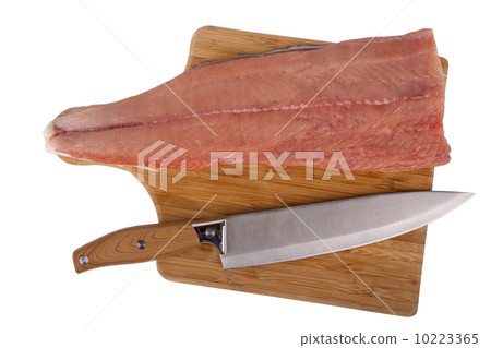 siberian salmon on wooden board 10223365