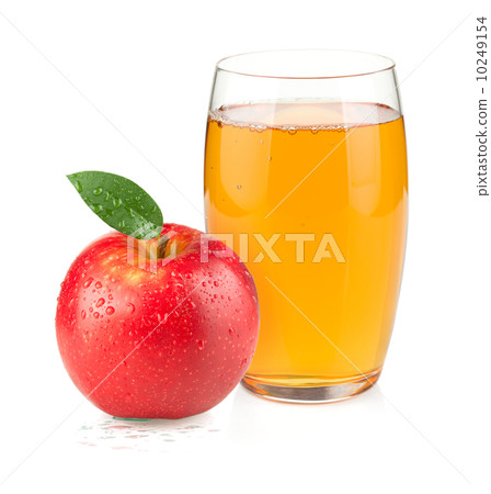 Apple juice in a glass and red apple 10249154