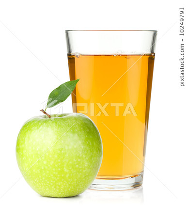 Apple juice in a glass and green apple 10249791