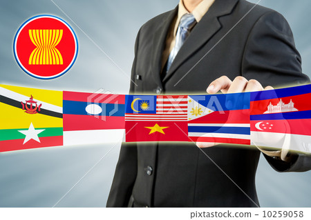 ASEAN Economic Community in businessman hand 10259058