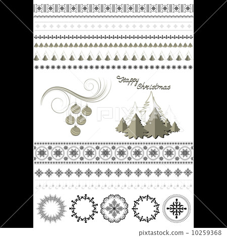 Patterns and borders on the Christmas theme Patterns and borders on the Christmas theme 10259368