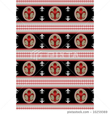Seamless black background with patterns of heraldic lily Seamless black background with patterns of heraldic lily 10259369