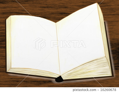 Blank Book on Oak Table 10260678