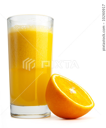 Orange juice and slices isolated  10260917