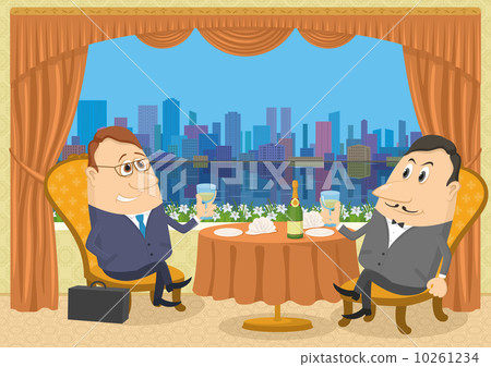 Two gentleman businessman in Restaurant 10261234