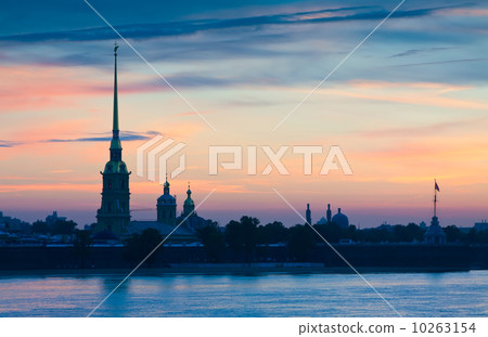 Peter and Paul Fortress in summer dawn 10263154