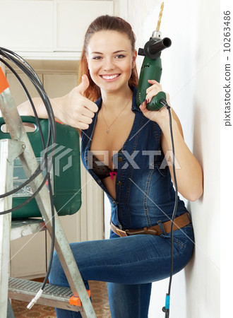 Portrait of sexy beautiful girl  with tools 10263486