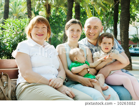 multigeneration family in summer day multigeneration family in summer day 10263882