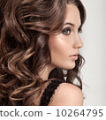 Beautiful Brunette Woman. Curly Long Hair. 10264795