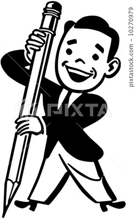 Man Holding Big Pencil 10270979