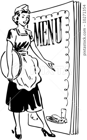 Waitress With Menu Behind 10271354