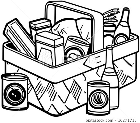 Wicker Picnic Basket - Stock Illustration [10271713] - PIXTA