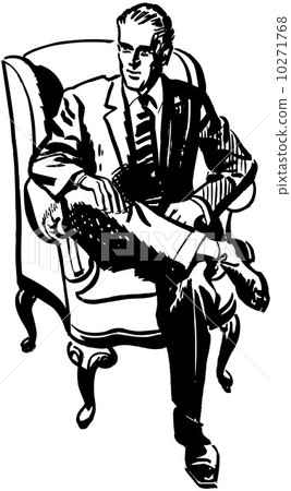 Man Sitting In Armchair 10271768