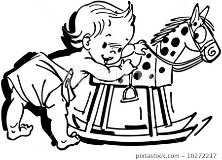 Toddler With Rocking Horse Toddler With Rocking Horse 10272217