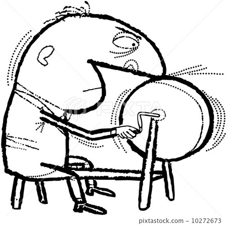 Stock Illustration: Nose To The Grindstone