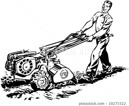 Man With Roto Tiller 10273322