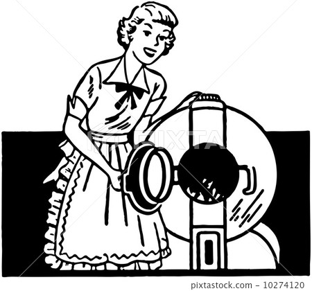 Lady With Washing Machine Lady With Washing Machine 10274120