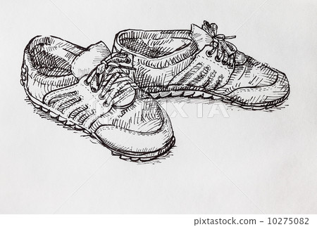 Hand drawing a pair of shoe Hand drawing a pair of shoe 10275082