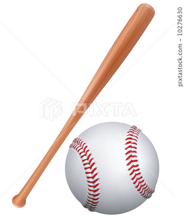 Baseball bat and ball isolated. Vector illustration 10276630