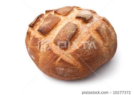 Traditional homemade round bread isolated on a white background 10277372
