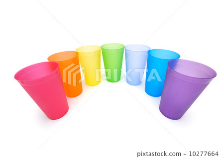 Group of bright plastic cups Group of bright plastic cups 10277664