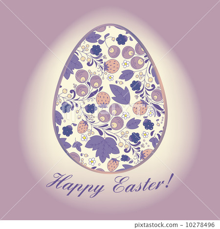 Easter egg with berry, lilac greeting card Easter egg with berry, lilac greeting card 10278496