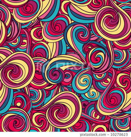 Seamless wave hand-drawn pattern, waves background 10278623