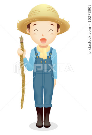 Male illustration of a straw hat 10278905