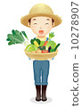 Male illustration of a straw hat 10278907