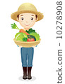 Male illustration of a straw hat 10278908