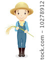 Male illustration of a straw hat 10278912