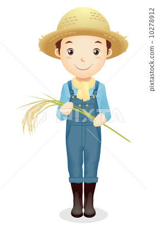 Male illustration of a straw hat 10278912