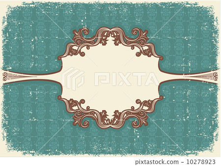 Abstract vintage frame with vignettes for text on old paper text 10278923