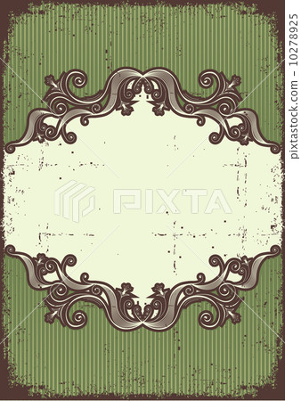 Abstract vintage frame with vignettes for design on old paper te 10278925