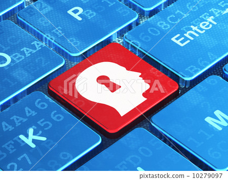 Education concept: Head With Keyhole on computer keyboard background 10279097