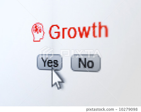Finance concept: Head With Finance Symbol icon and Growth on digital computer screen 10279098