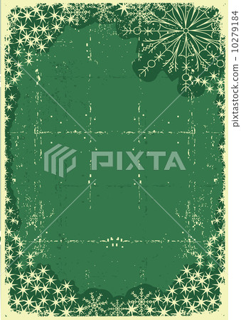 Vintage green christmas card for text or design on old paper Vintage green christmas card for text or design on old paper 10279184