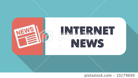 Internet News Concept in Flat Design on Blue Background. 10279699