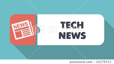 Tech News Concept in Flat Design on Blue Background. 10279723