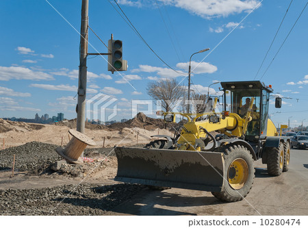 Road Grader for road repairs. Road Grader for road repairs. 10280474