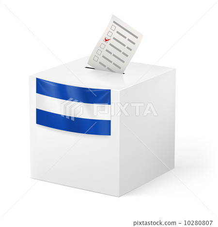 Ballot box with voting paper. El Salvador 10280807